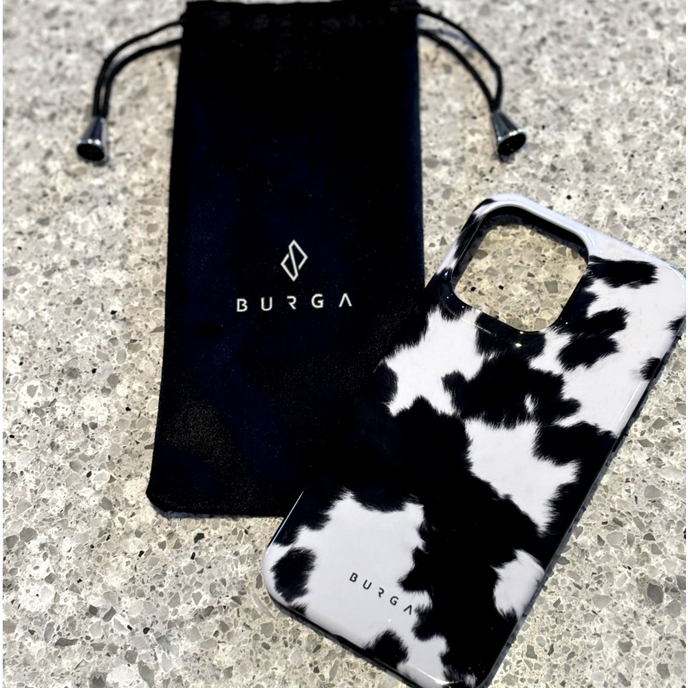 BURGA Tough phone case in black and white pattern. Never used.